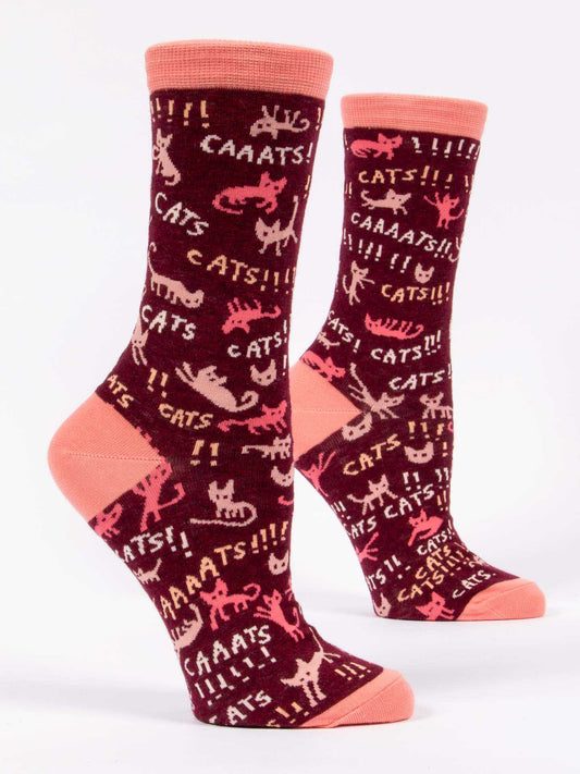 Cats! Women's Crew Socks-Apparel > Apparel & Accessories > Clothing > Underwear & Socks-Quinn's Mercantile