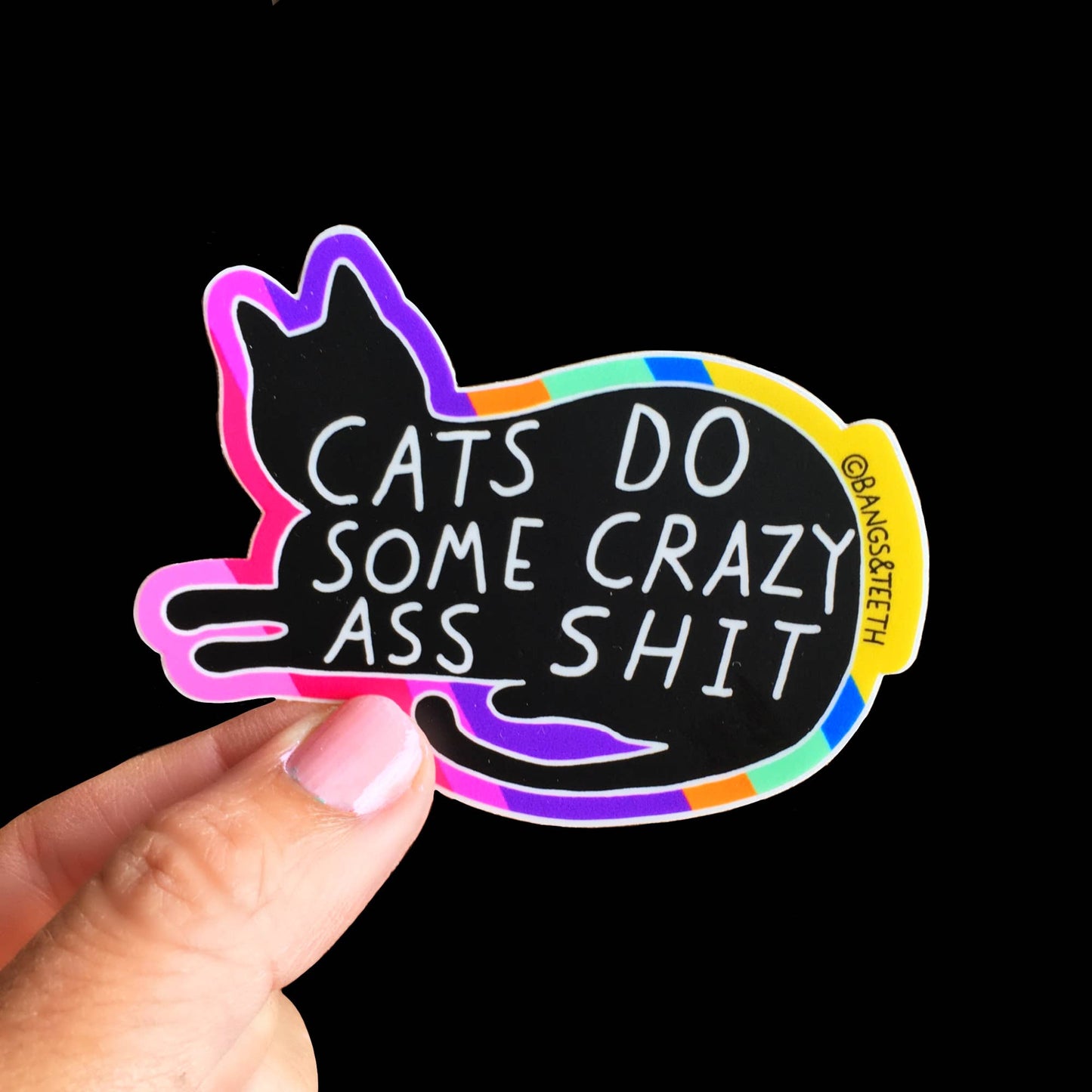 Cats Do Crazy Shit Sticker-Decorative Stickers > Arts & Entertainment > Hobbies & Creative Arts > Arts & Crafts > Art & Crafting Materials > Embellishments & Trims > Decorative Stickers-Quinn's Mercantile