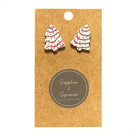 Little Debbie Christmas Earrings-Apparel & Accessories > Jewelry > Earrings-Quinn's Mercantile