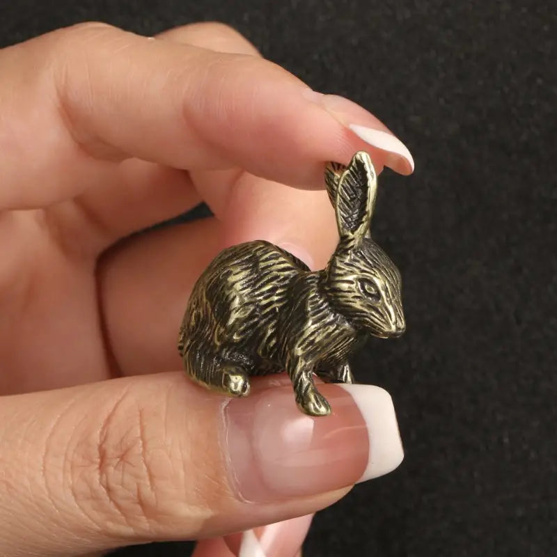 Mini Brass Zodi Rabbit Figurine-Home Decor > Home & Garden > Decor > Figurines-Quinn's Mercantile