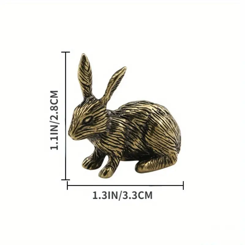 Mini Brass Zodi Rabbit Figurine-Home Decor > Home & Garden > Decor > Figurines-Quinn's Mercantile