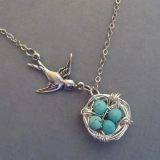 Bird and Nest Necklace-Jewelry > Apparel & Accessories > Jewelry > Necklaces-Quinn's Mercantile