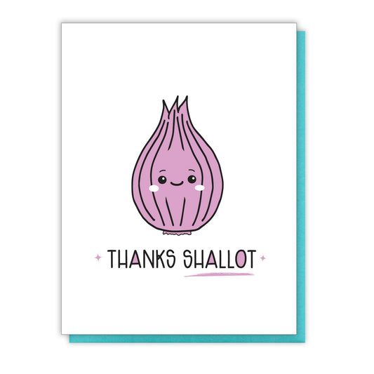 Shallot Pun Thank You Letterpress Card-Greeting and Notecards > Gifts > Arts & Entertainment > Party & Celebration > Gift Giving > Greeting & Note Cards-Quinn's Mercantile