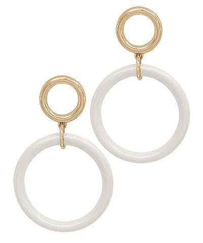 Metallic Color Coated Double Circle Earrings-Jewelry > Apparel & Accessories > Jewelry > Earrings-Quinn's Mercantile