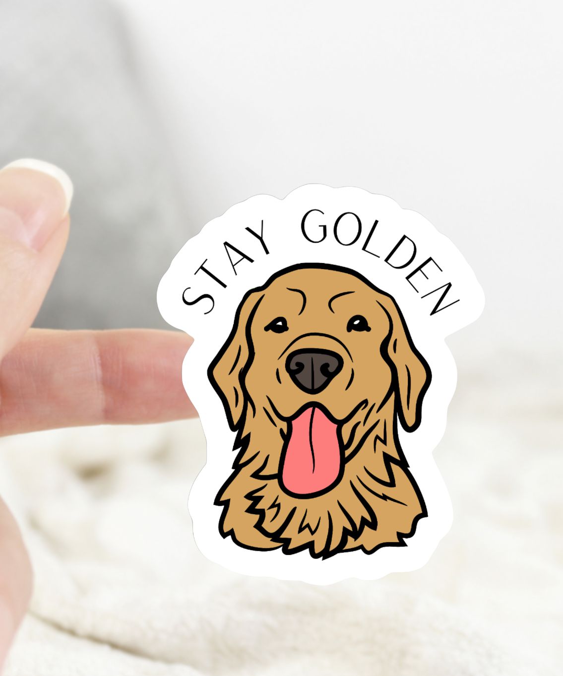 Stay Golden Dog Sticker-Decorative Stickers > Arts & Entertainment > Hobbies & Creative Arts > Arts & Crafts > Art & Crafting Materials > Embellishments & Trims > Decorative Stickers-Quinn's Mercantile