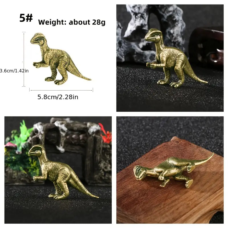 Mini Brass Dinosaur Figurines-Home Decor > Home & Garden > Decor > Figurines-Quinn's Mercantile