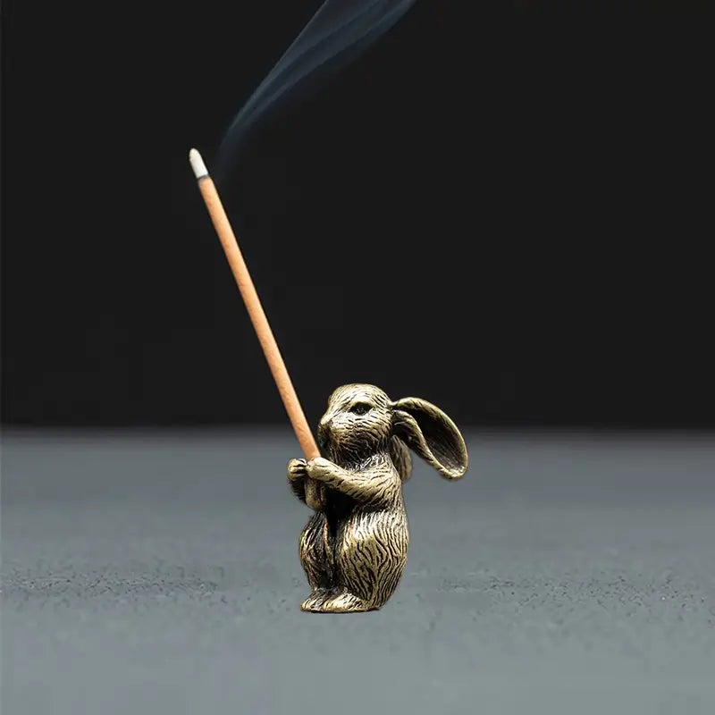 Mini Brass Rabbit Incense Holder-Home Decor > Home & Garden > Decor > Figurines-Quinn's Mercantile