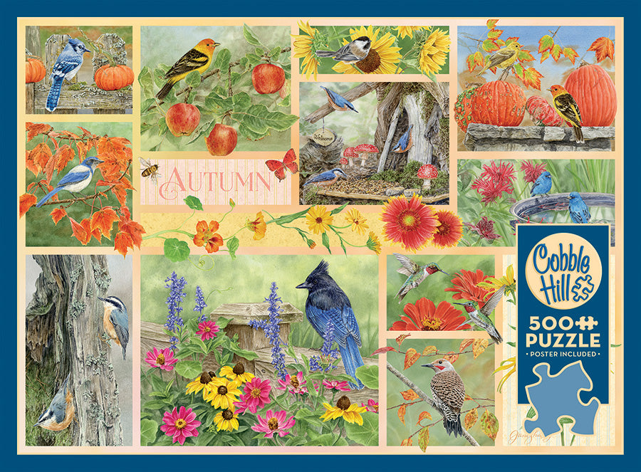 Garden Birds in Autumn | 500 Piece Puzzle-Games and Puzzles > Toys & Games > Puzzles > Jigsaw Puzzles-Quinn's Mercantile