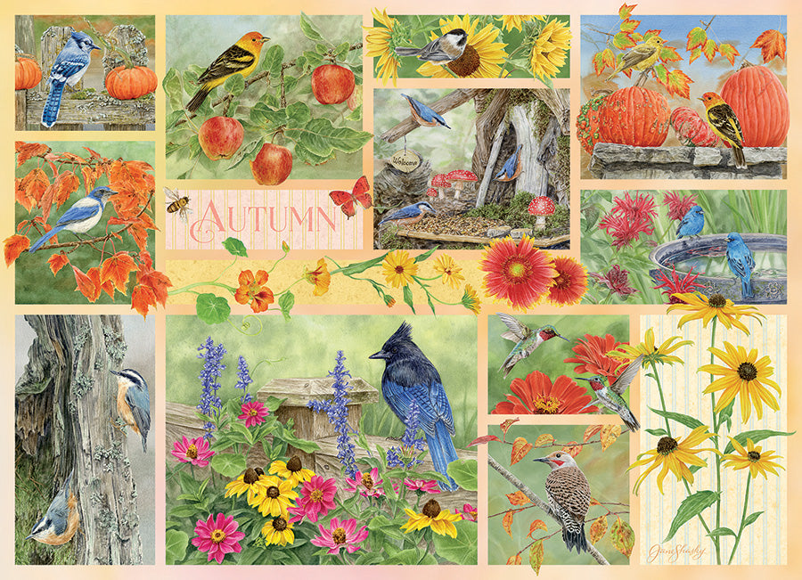 Garden Birds in Autumn | 500 Piece Puzzle-Games and Puzzles > Toys & Games > Puzzles > Jigsaw Puzzles-Quinn's Mercantile