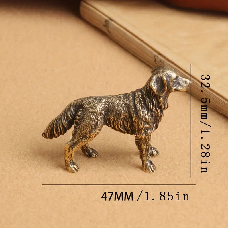 Mini Brass Golden Retriever-Home Decor > Home & Garden > Decor > Figurines-Quinn's Mercantile