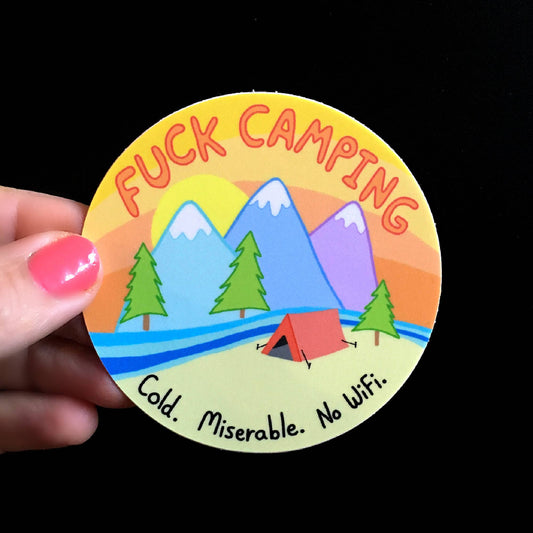 Camping Sticker-Decorative Stickers > Arts & Entertainment > Hobbies & Creative Arts > Arts & Crafts > Art & Crafting Materials > Embellishments & Trims > Decorative Stickers-Quinn's Mercantile