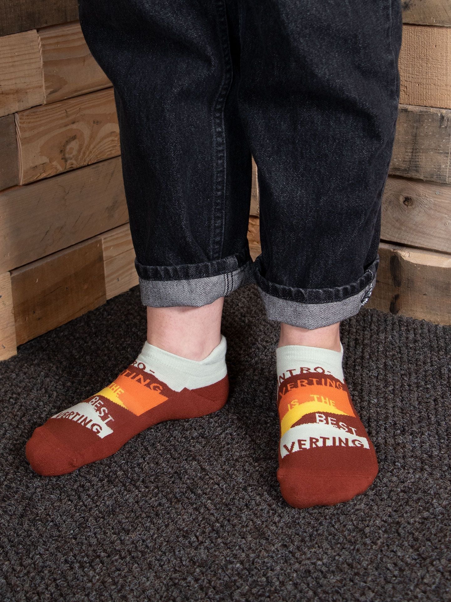 Introverting Is The Best Verting Sneaker Socks-Apparel > Apparel & Accessories > Clothing > Underwear & Socks-Quinn's Mercantile