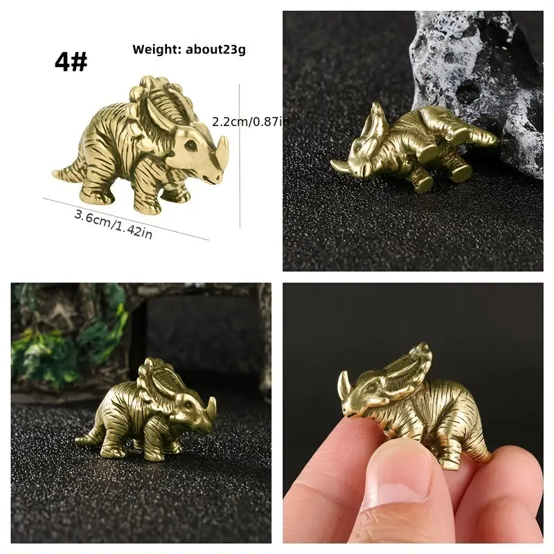 Mini Brass Dinosaur Figurines-Home Decor > Home & Garden > Decor > Figurines-Quinn's Mercantile