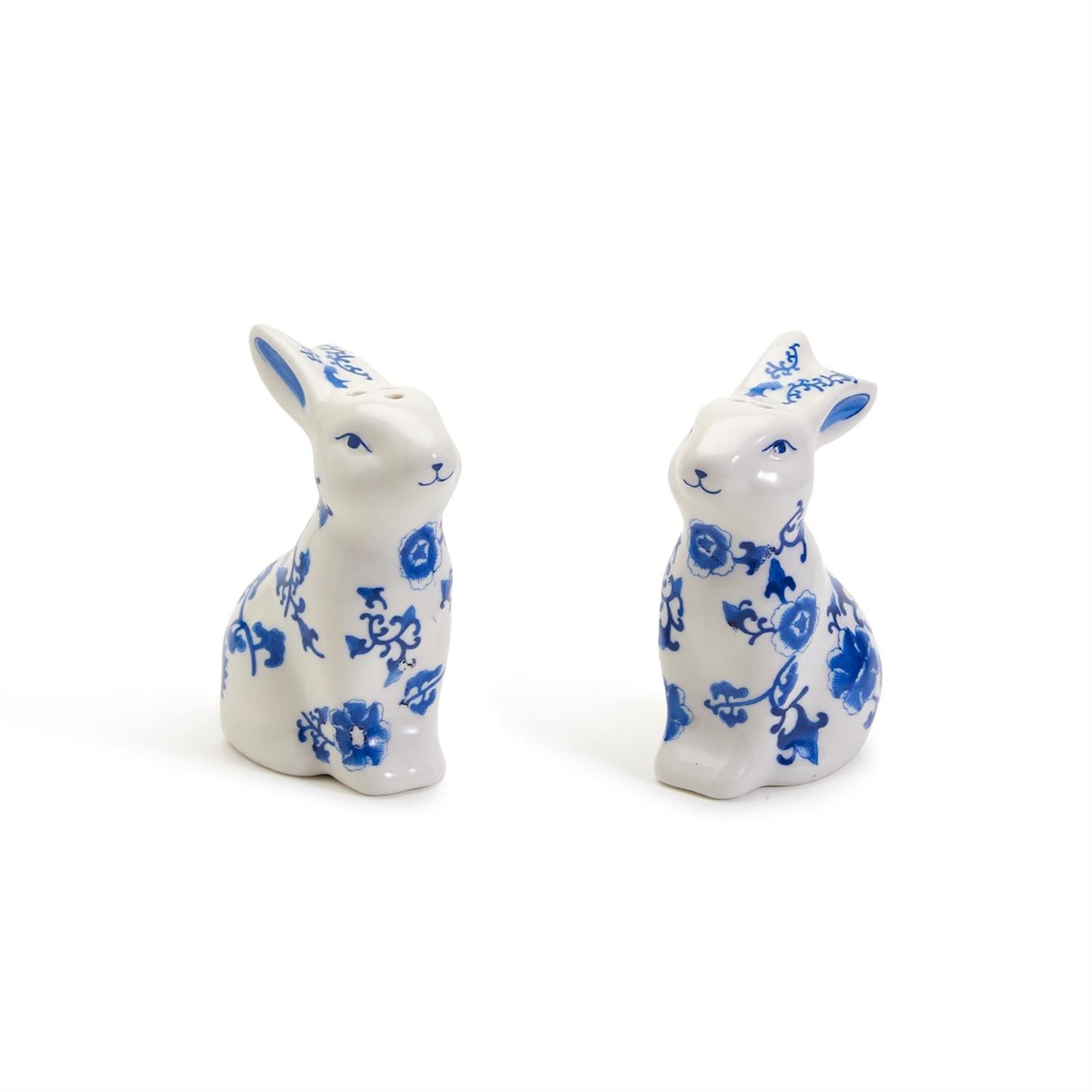 Blue & White Bunny Salt n Pepper Set-kitchen > Home & Garden > Kitchen & Dining-Quinn's Mercantile