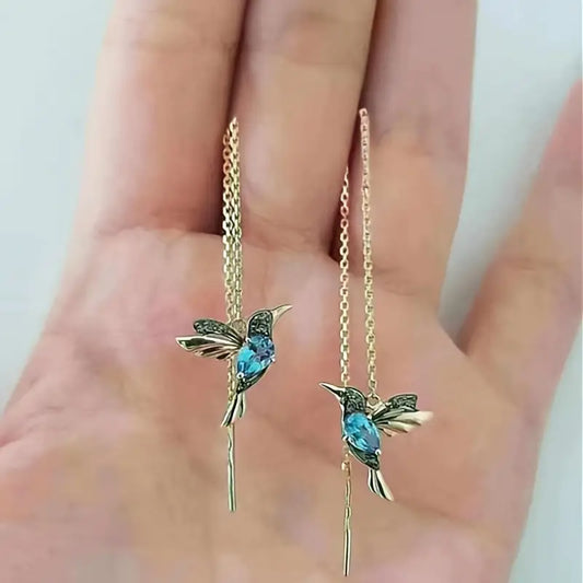 Hummingbird Thread Earrings-Jewelry > Apparel & Accessories > Jewelry > Earrings-Quinn's Mercantile