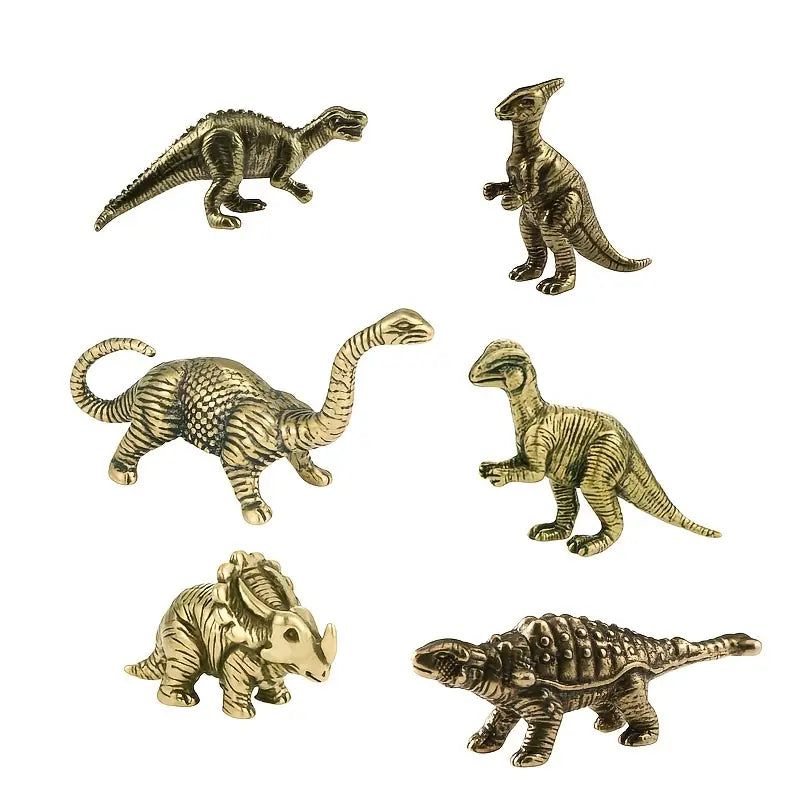 Mini Brass Dinosaur Figurines-Home Decor > Home & Garden > Decor > Figurines-Quinn's Mercantile