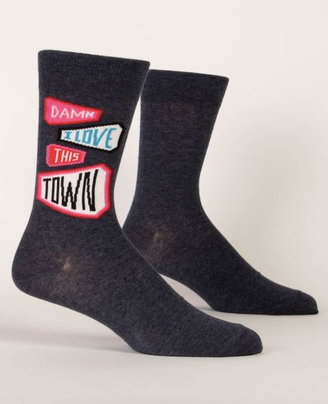 Damn I Love this Town Men's Crew Socks-Men's Gifts > Apparel & Accessories > Clothing > Underwear & Socks-Quinn's Mercantile