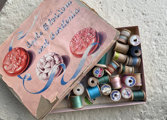 Vintage Wooden Thread Spools-Arts & Entertainment > Hobbies & Creative Arts > Arts & Crafts > Art & Crafting Materials > Crafting Fibers > Thread & Floss-Quinn's Mercantile