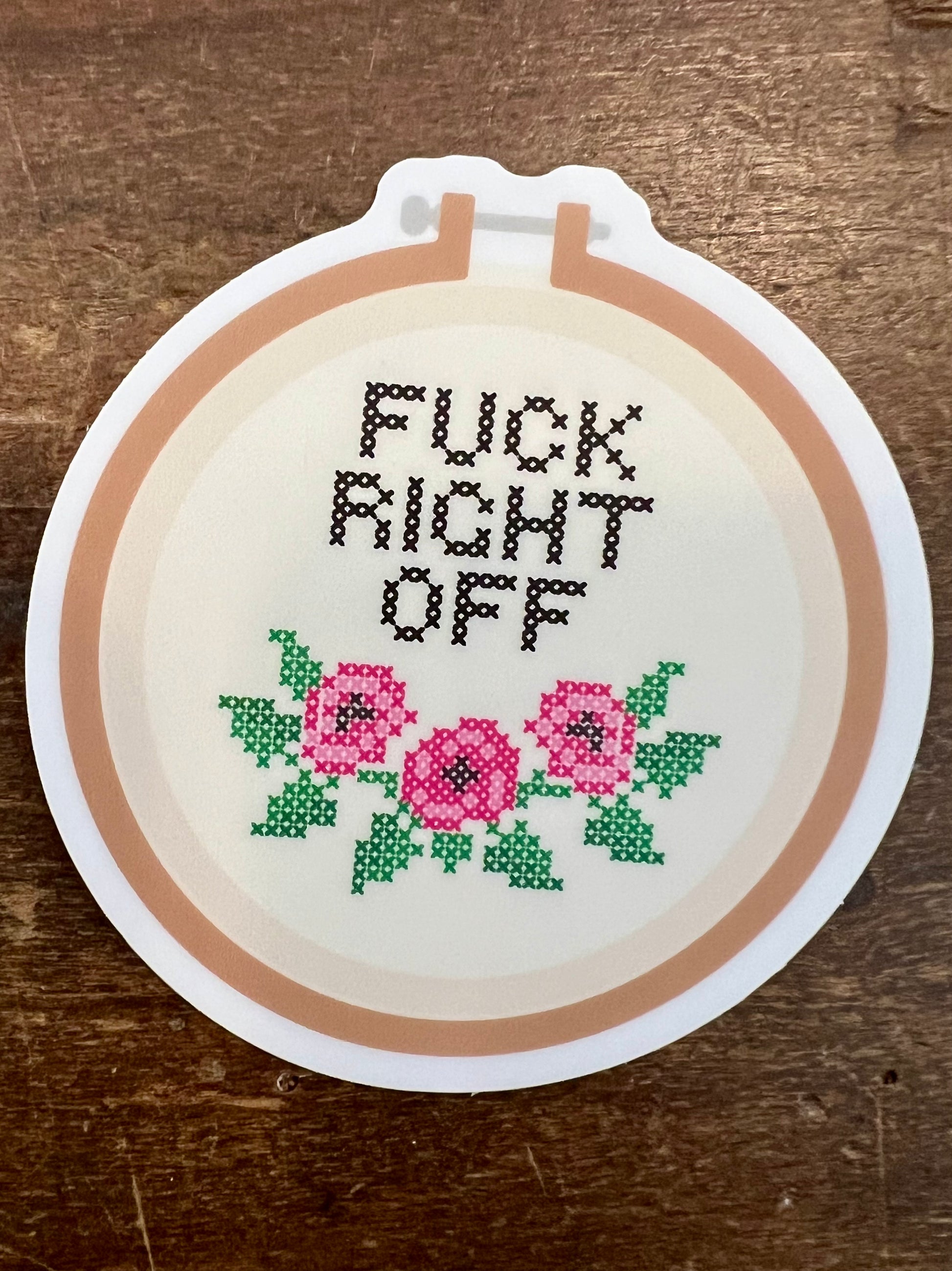 Fuck Right Off Sticker-Decorative Stickers > Arts & Entertainment > Hobbies & Creative Arts > Arts & Crafts > Art & Crafting Materials > Embellishments & Trims > Decorative Stickers-Quinn's Mercantile