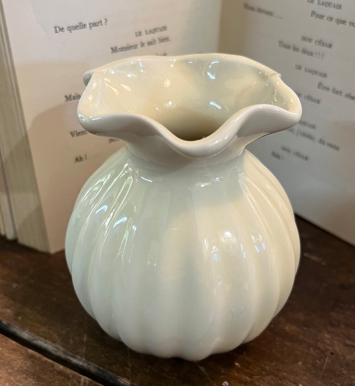 Fluted Ivory Vase-For the Home > Home & Garden > Decor > Vases-Quinn's Mercantile