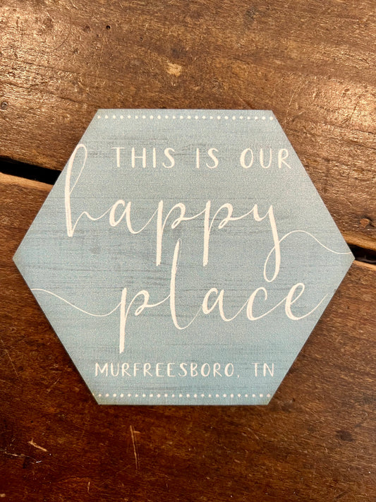 Murfreesboro Happy Place Coaster Magnet-Gifts > Home & Garden > Decor > Refrigerator Magnets-Quinn's Mercantile