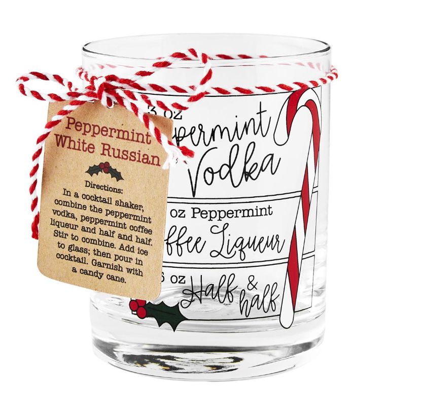 Holiday Cocktail Recipe Glasses-Home & Garden > Kitchen & Dining > Tableware > Drinkware-Quinn's Mercantile