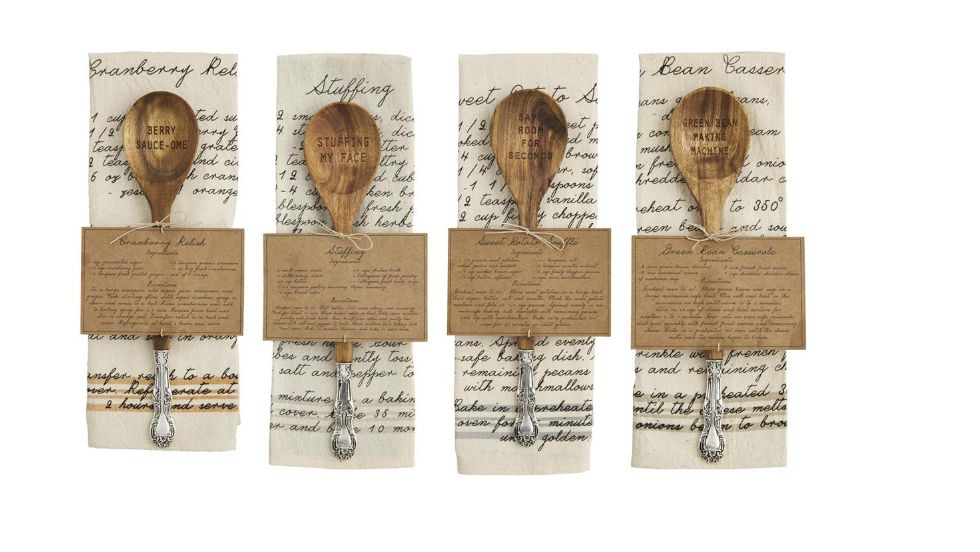 Thanksgiving Recipe Spoon & Towel Sets-Home & Garden > Kitchen & Dining > Kitchen Tools & Utensils-Quinn's Mercantile