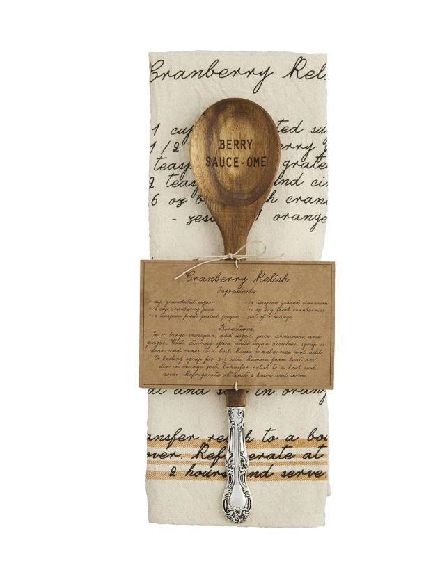 Thanksgiving Recipe Spoon & Towel Sets-Home & Garden > Kitchen & Dining > Kitchen Tools & Utensils-Quinn's Mercantile