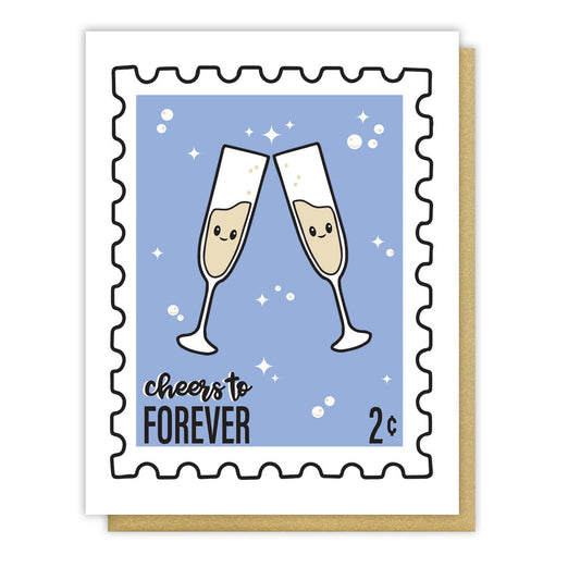 Cheers to Forever Wedding/Anniversary Letterpress Card-Greeting & Note Cards > Arts & Entertainment > Party & Celebration > Gift Giving > Greeting & Note Cards-Quinn's Mercantile