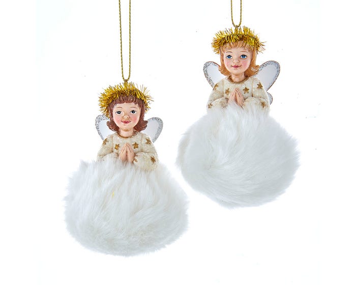 Fluffy Angel Ornament-For the Home > ome & Garden > Decor > Seasonal & Holiday Decorations > Holiday Ornaments-Quinn's Mercantile