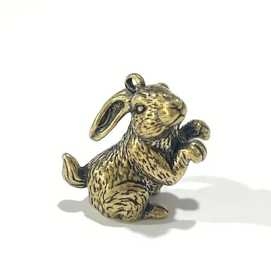 Brass Solid Rabbit Mini Figurine-For the Home > Home & Garden > Decor > Figurines-Quinn's Mercantile