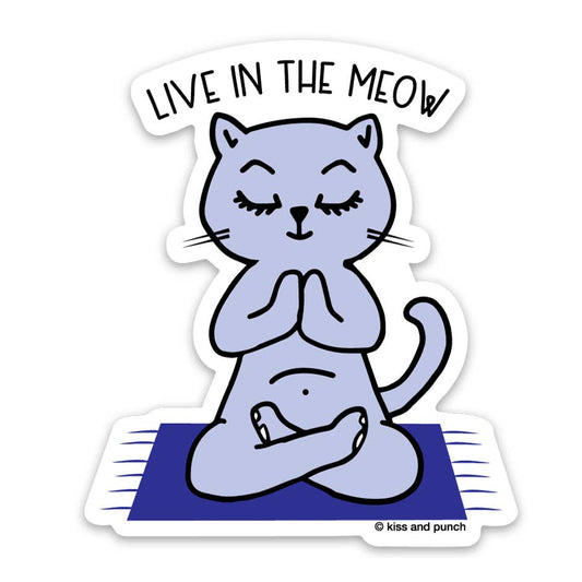 Zen Yogi Cat Vinyl Sticker-Decorative Stickers > Arts & Entertainment > Hobbies & Creative Arts > Arts & Crafts > Art & Crafting Materials > Embellishments & Trims > Decorative Stickers-Quinn's Mercantile