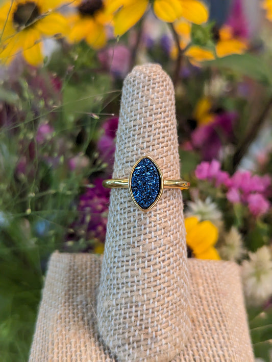 Glitzy Blue Stone Ring-Jewelry > Apparel & Accessories > Jewelry > Rings-Quinn's Mercantile