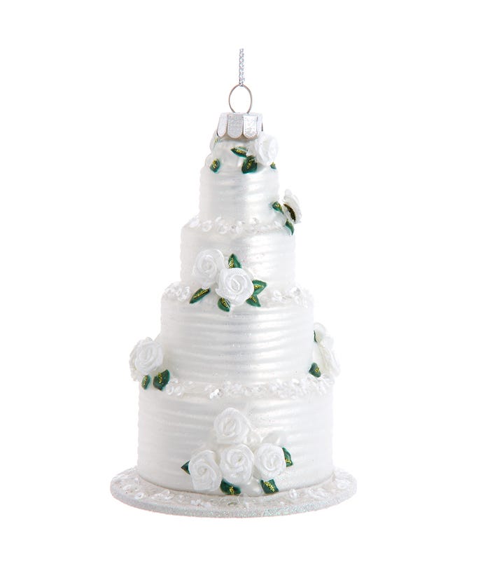 Four Tier Wedding Cake Ornament-Home & Garden > Decor > Seasonal & Holiday Decorations > Holiday Ornaments-Quinn's Mercantile