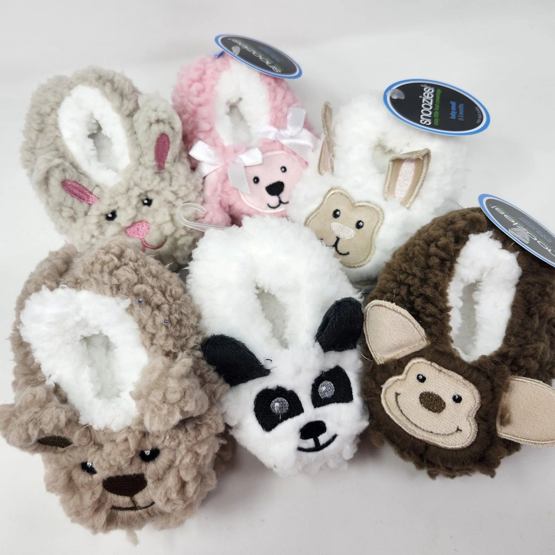 Baby Sherpa Animal Slippers-Apparel > Apparel & Accessories > Clothing > Underwear & Socks-Quinn's Mercantile