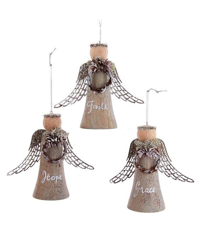 Angel With Wreath Ornament-Gift > Home & Garden > Decor > Seasonal & Holiday Decorations > Holiday Ornaments-Quinn's Mercantile