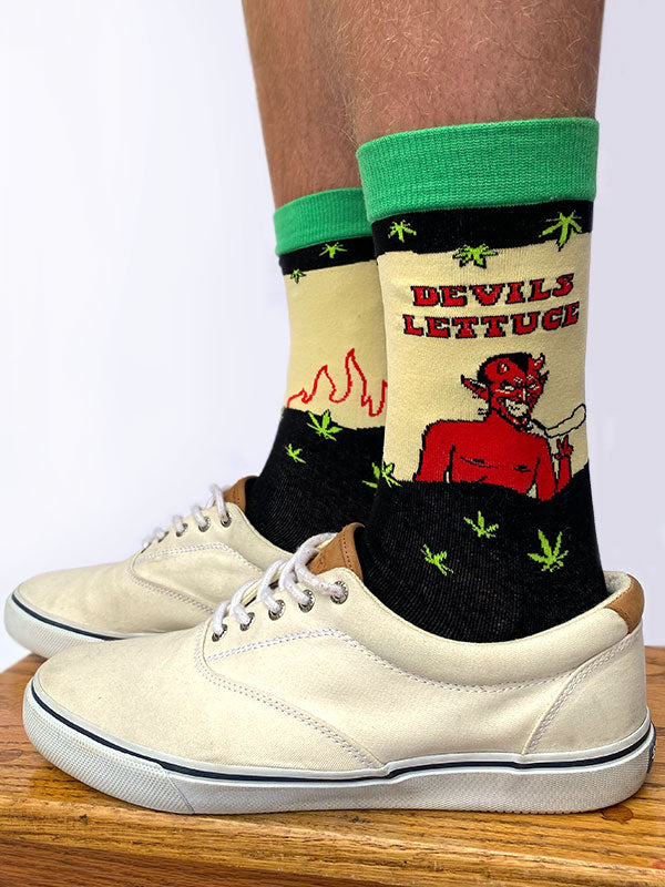 Devil's Lettuce Men's Crew Socks-Men's Gifts > Apparel & Accessories > Clothing > Underwear & Socks-Quinn's Mercantile